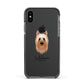 Australian Silky Terrier Personalised Apple iPhone Xs Impact Case Black Edge on Black Phone