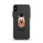Australian Silky Terrier Personalised Apple iPhone Xs Impact Case White Edge on Black Phone