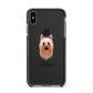 Australian Silky Terrier Personalised Apple iPhone Xs Max Impact Case Black Edge on Black Phone