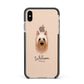 Australian Silky Terrier Personalised Apple iPhone Xs Max Impact Case Black Edge on Gold Phone