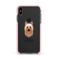 Australian Silky Terrier Personalised Apple iPhone Xs Max Impact Case Pink Edge on Black Phone
