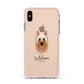Australian Silky Terrier Personalised Apple iPhone Xs Max Impact Case Pink Edge on Gold Phone