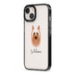 Australian Silky Terrier Personalised iPhone 13 Black Impact Case Side Angle on Silver phone