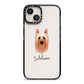 Australian Silky Terrier Personalised iPhone 13 Black Impact Case on Silver phone
