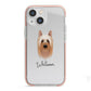 Australian Silky Terrier Personalised iPhone 13 Mini TPU Impact Case with Pink Edges
