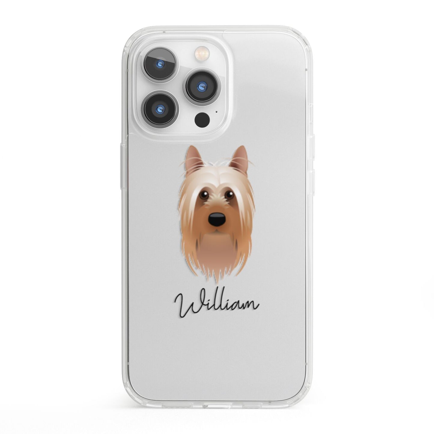 Australian Silky Terrier Personalised iPhone 13 Pro Clear Bumper Case