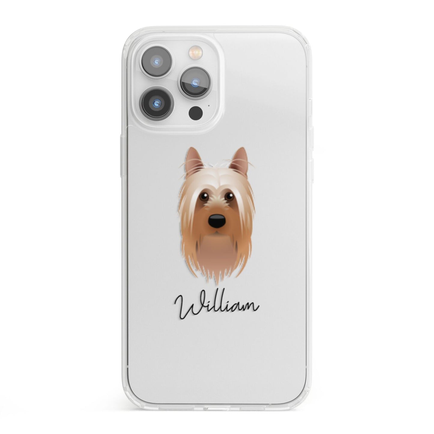 Australian Silky Terrier Personalised iPhone 13 Pro Max Clear Bumper Case