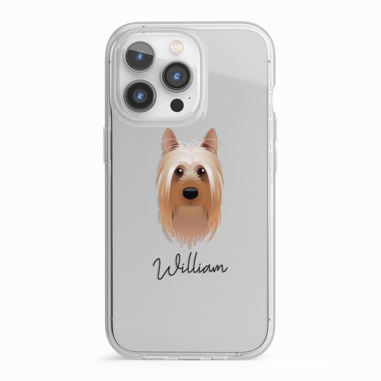 Australian Silky Terrier Personalised iPhone 13 Pro TPU Impact Case with White Edges