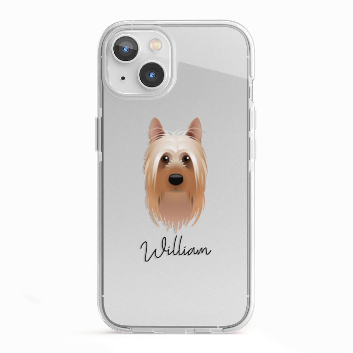 Australian Silky Terrier Personalised iPhone 13 TPU Impact Case with White Edges