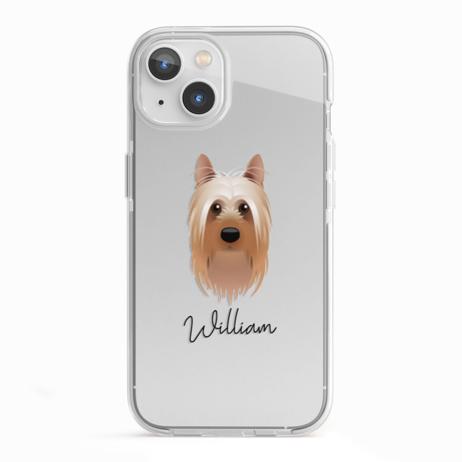 Australian Silky Terrier Personalised iPhone 13 TPU Impact Case with White Edges
