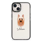 Australian Silky Terrier Personalised iPhone 14 Black Impact Case on Silver phone