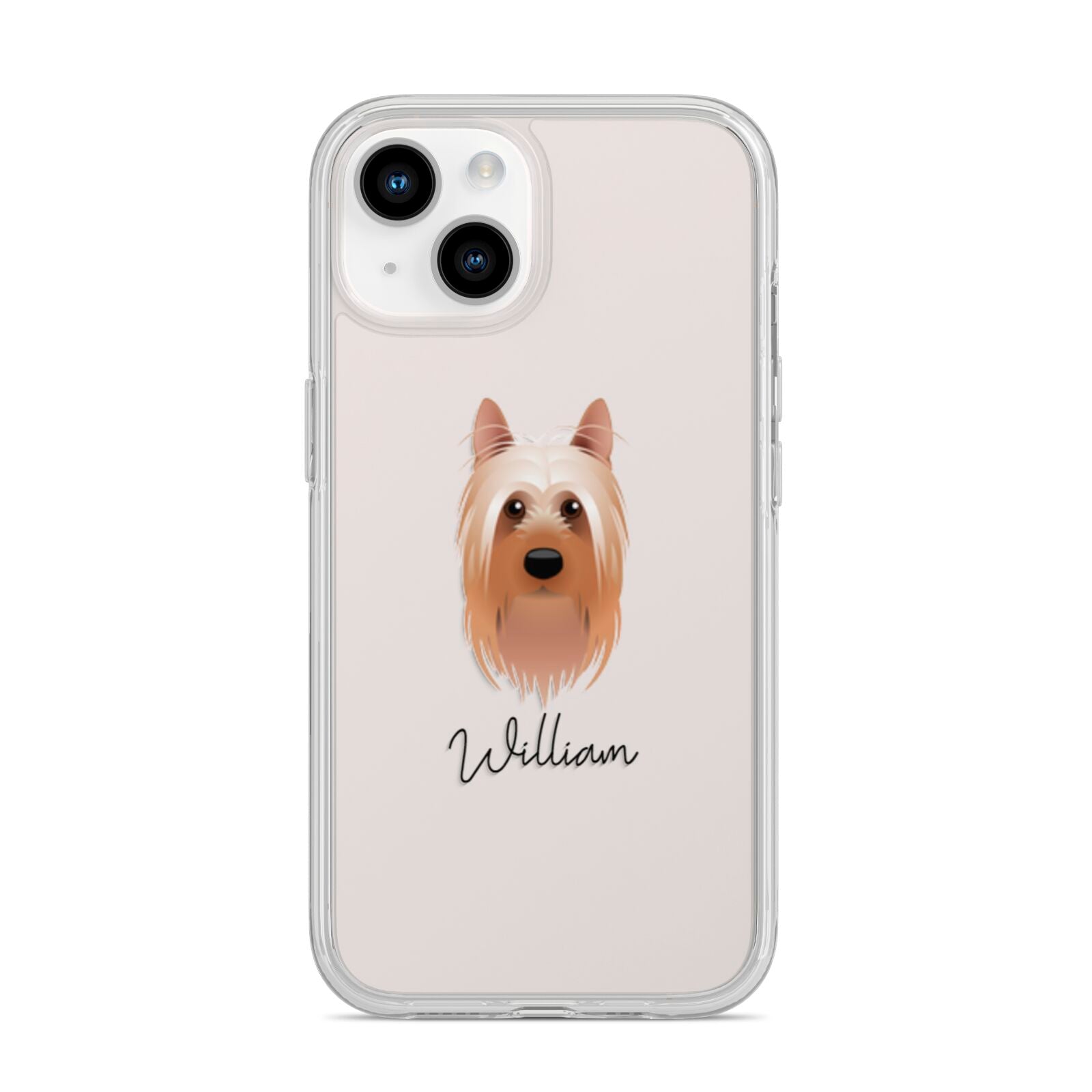 Australian Silky Terrier Personalised iPhone 14 Clear Tough Case Starlight