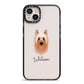 Australian Silky Terrier Personalised iPhone 14 Plus Black Impact Case on Silver phone