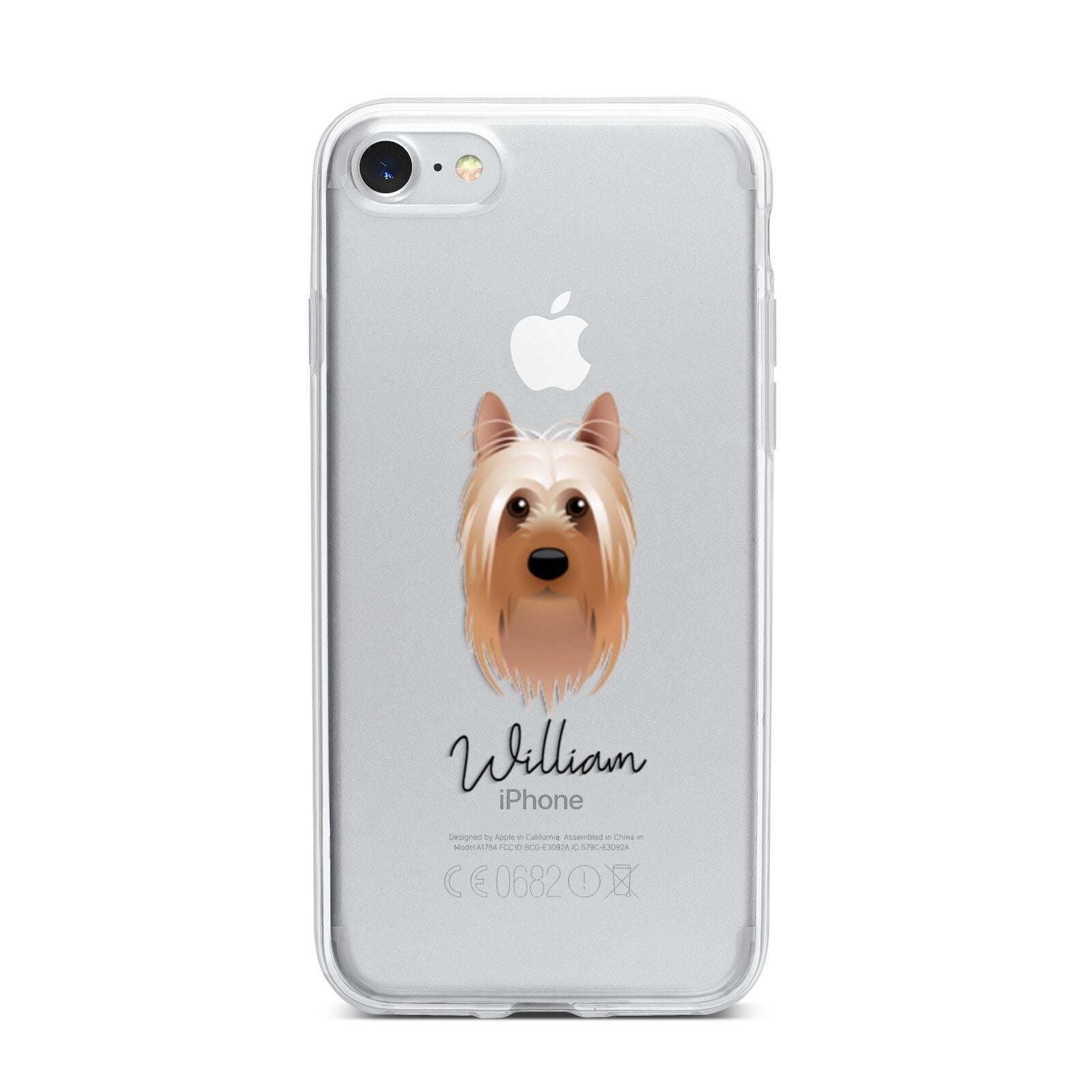 Australian Silky Terrier Personalised iPhone 7 Bumper Case on Silver iPhone