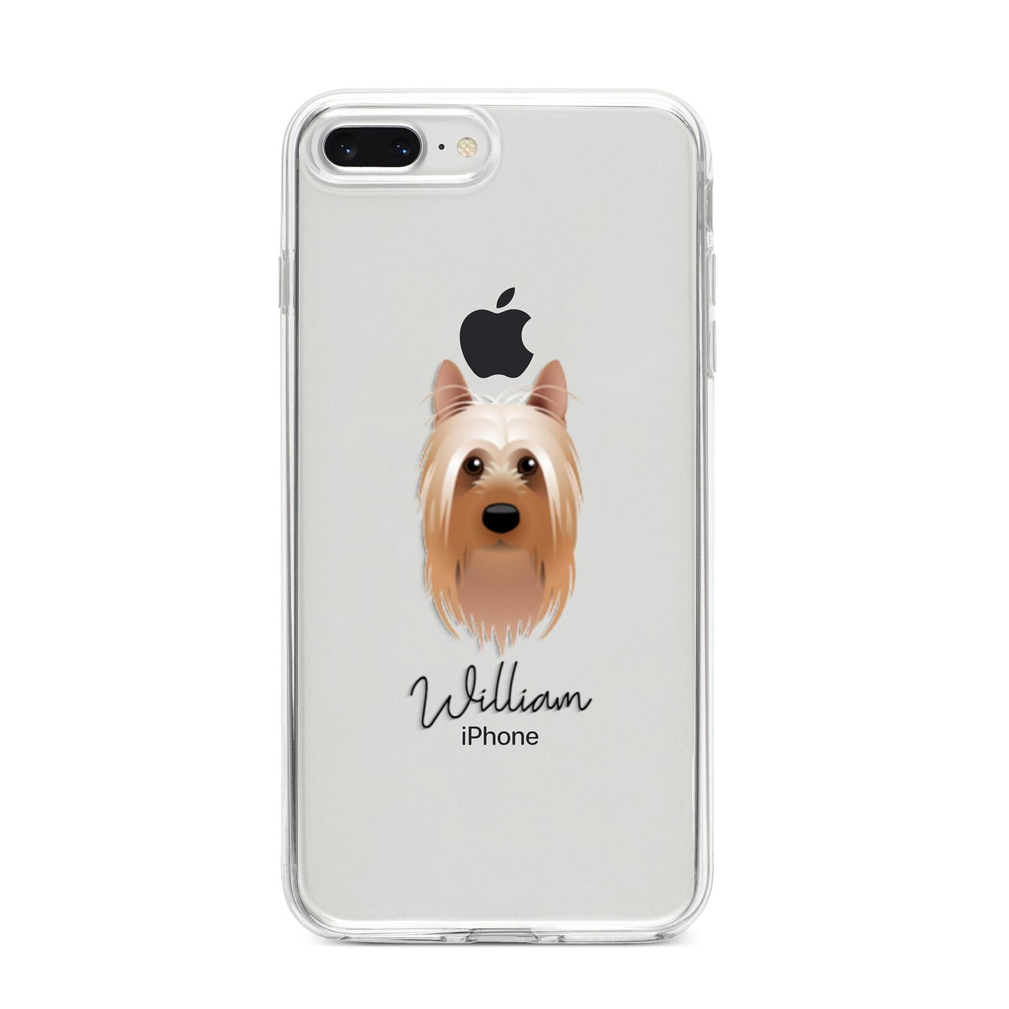 Australian Silky Terrier Personalised iPhone 8 Plus Bumper Case on Silver iPhone