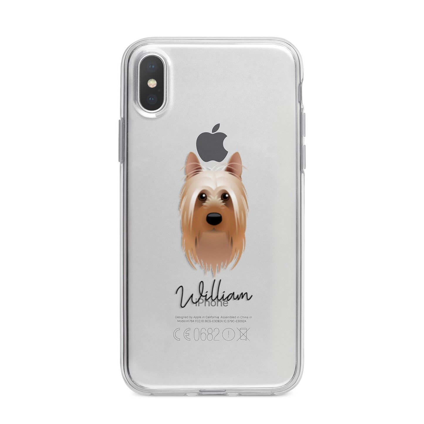 Australian Silky Terrier Personalised iPhone X Bumper Case on Silver iPhone Alternative Image 1