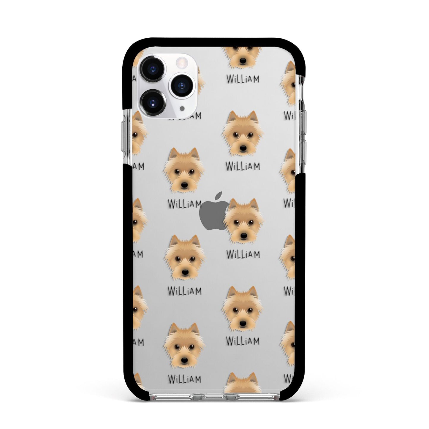 Australian Terrier Icon with Name Apple iPhone 11 Pro Max in Silver with Black Impact Case