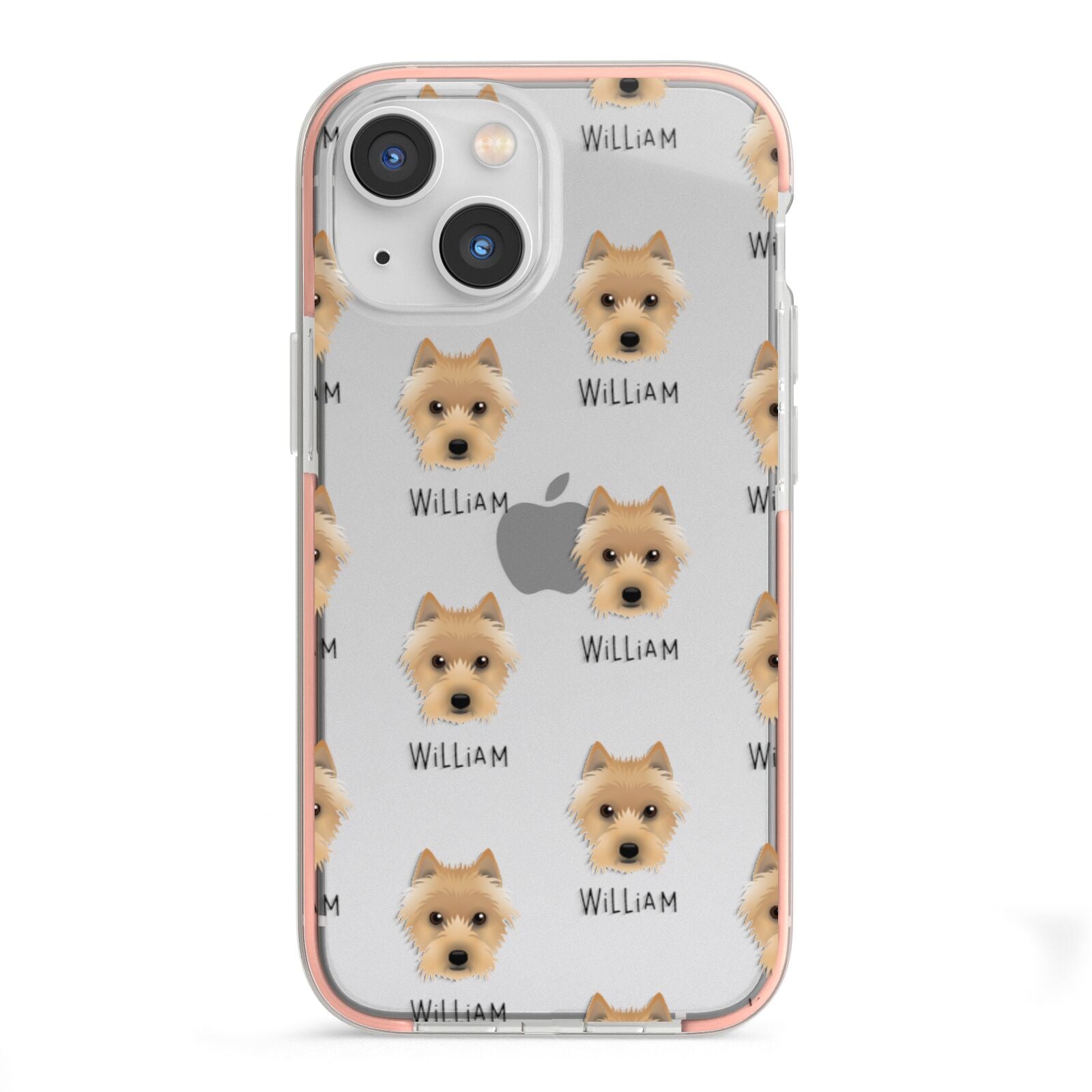 Australian Terrier Icon with Name iPhone 13 Mini TPU Impact Case with Pink Edges