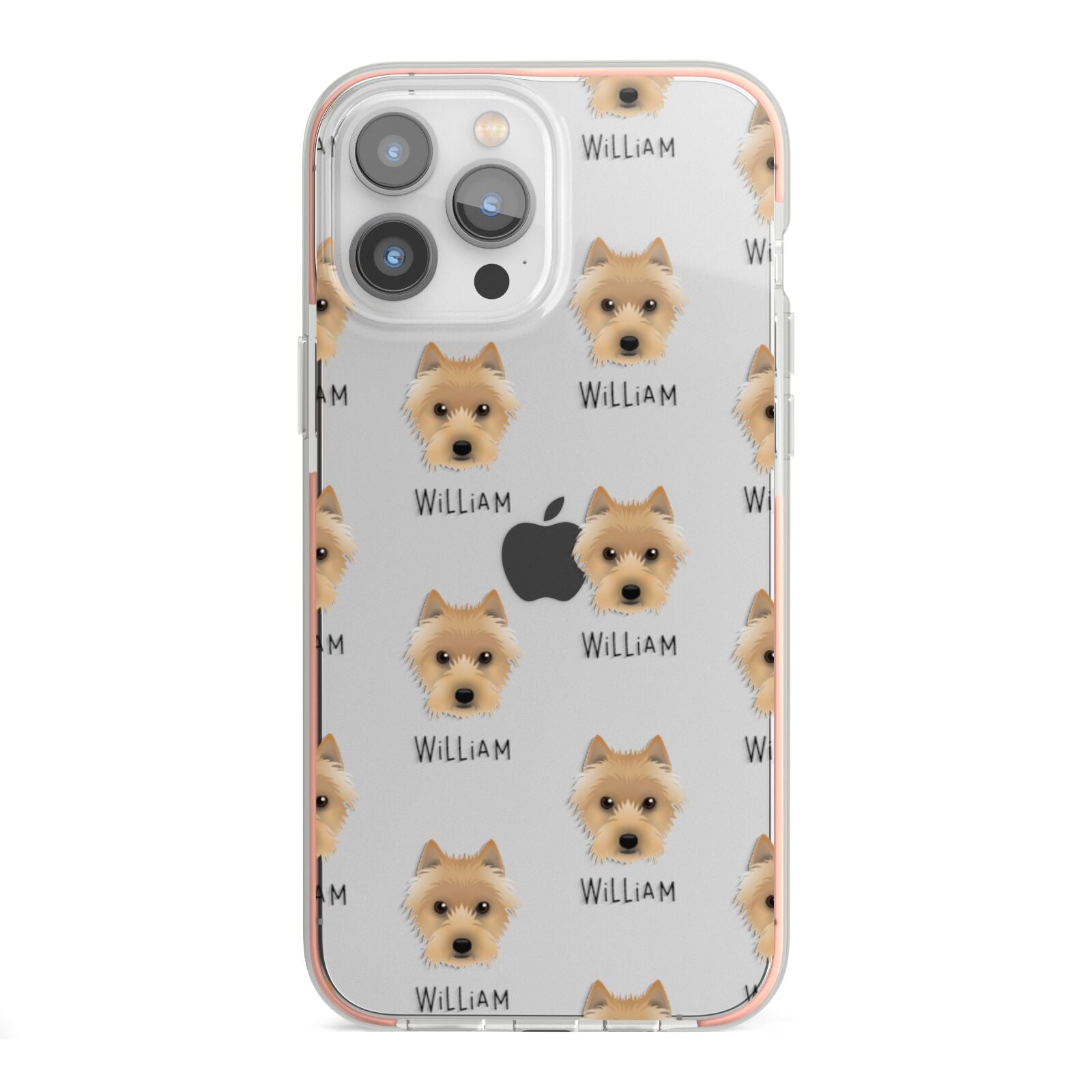 Australian Terrier Icon with Name iPhone 13 Pro Max TPU Impact Case with Pink Edges