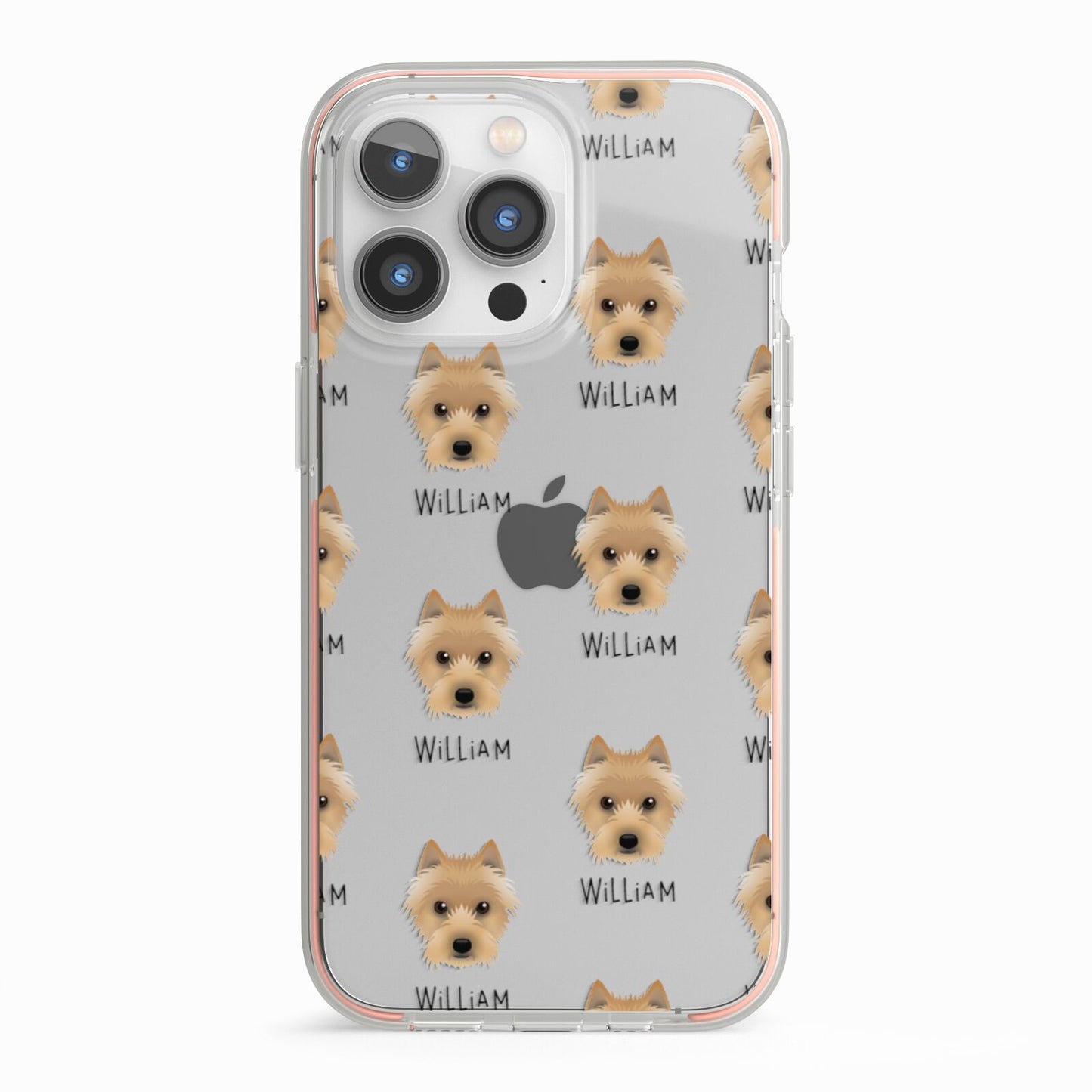 Australian Terrier Icon with Name iPhone 13 Pro TPU Impact Case with Pink Edges