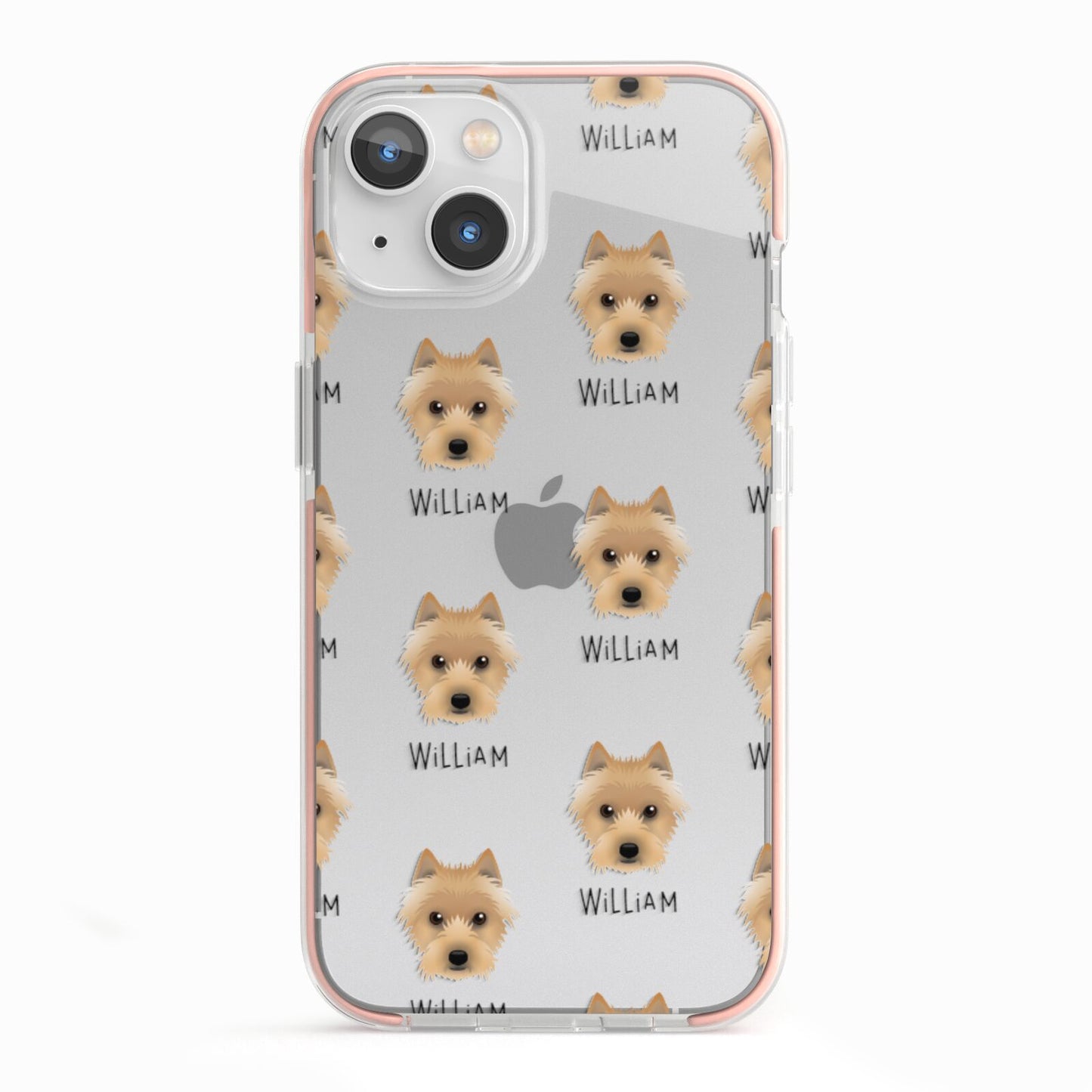 Australian Terrier Icon with Name iPhone 13 TPU Impact Case with Pink Edges