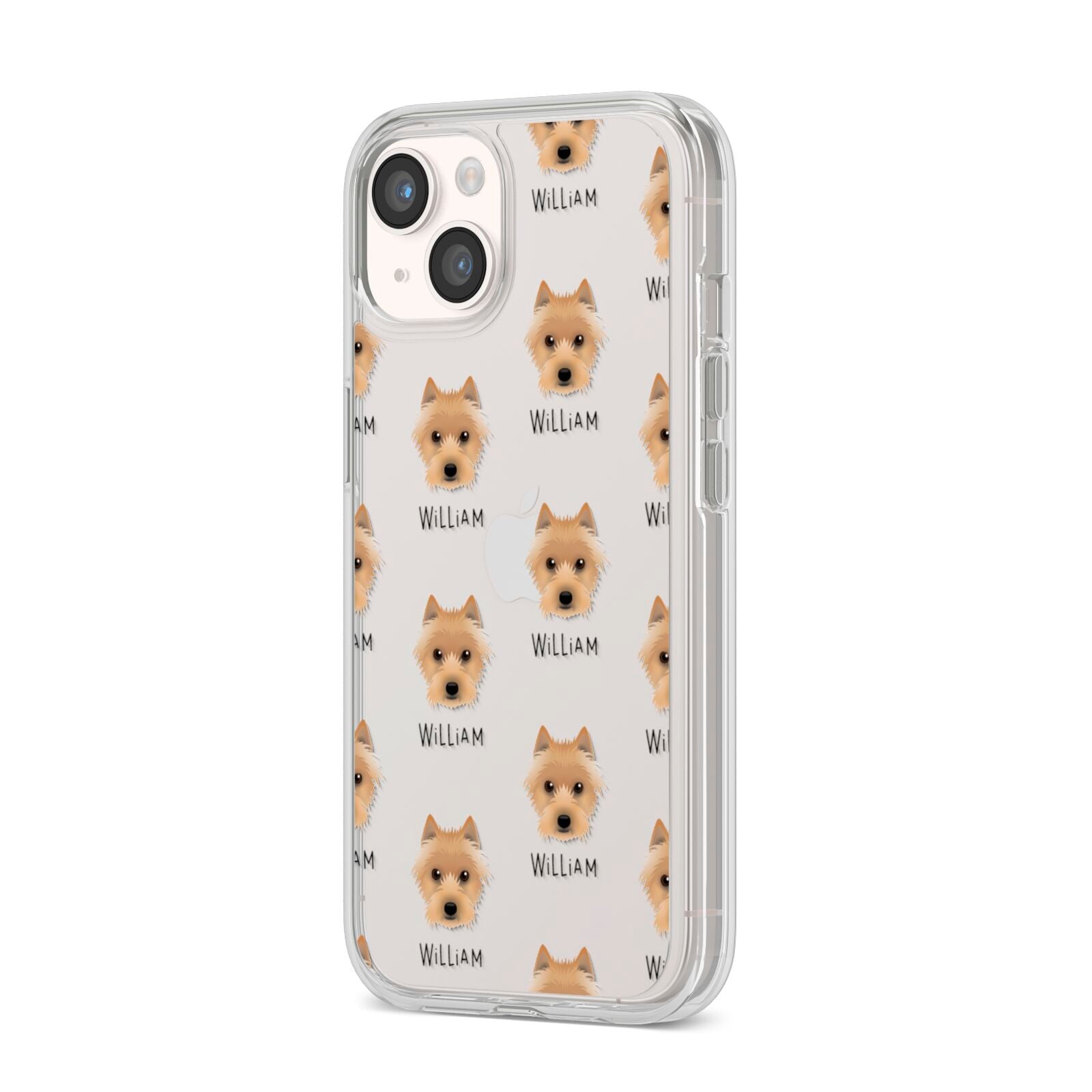 Australian Terrier Icon with Name iPhone 14 Clear Tough Case Starlight Angled Image