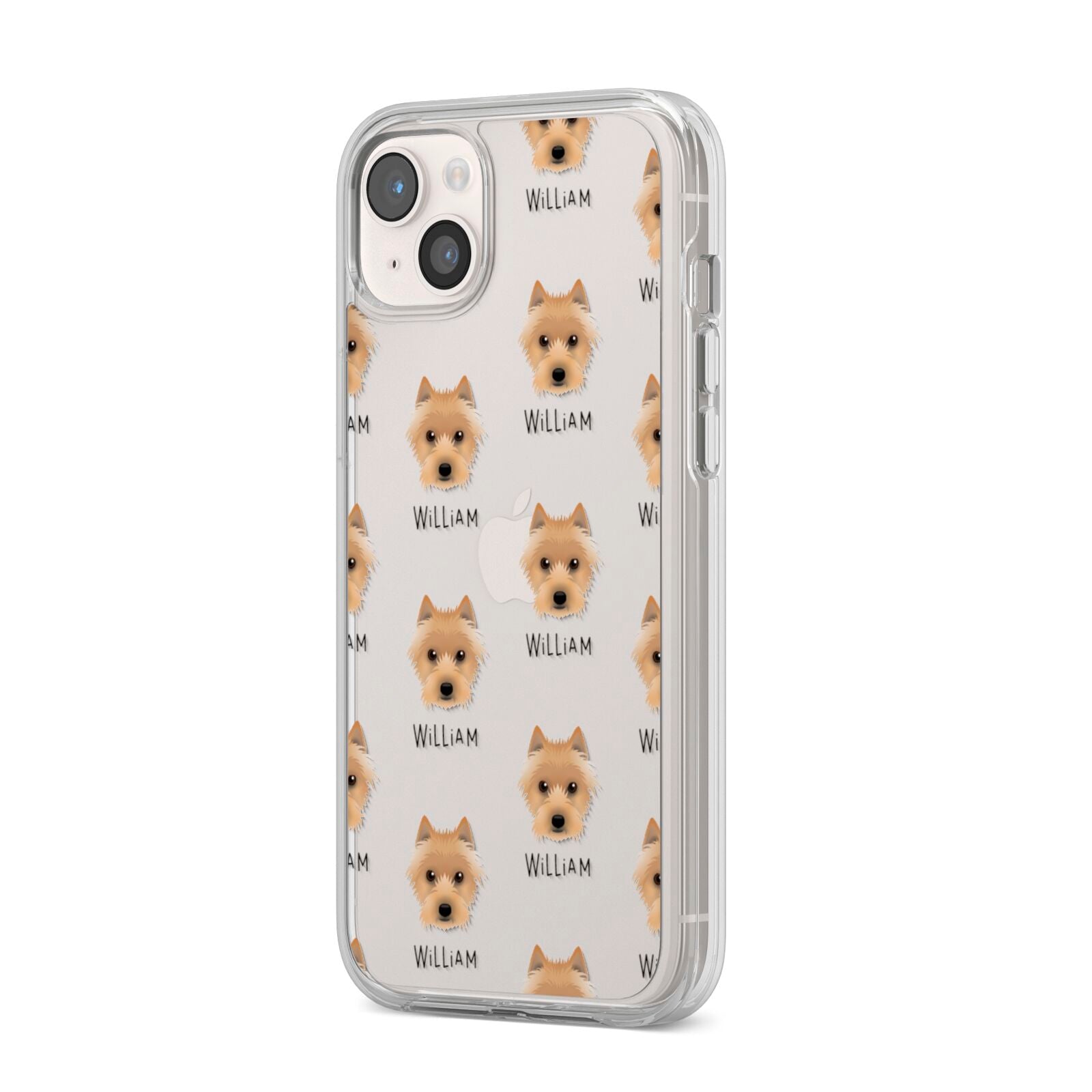 Australian Terrier Icon with Name iPhone 14 Plus Clear Tough Case Starlight Angled Image