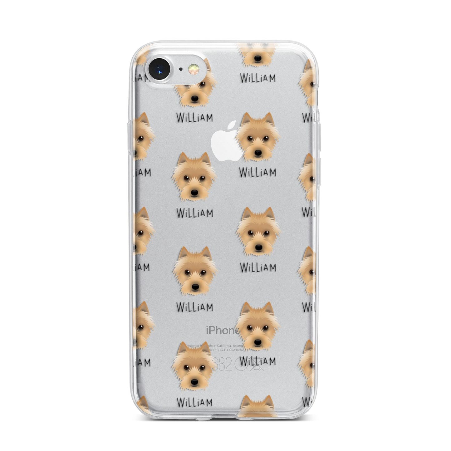 Australian Terrier Icon with Name iPhone 7 Bumper Case on Silver iPhone