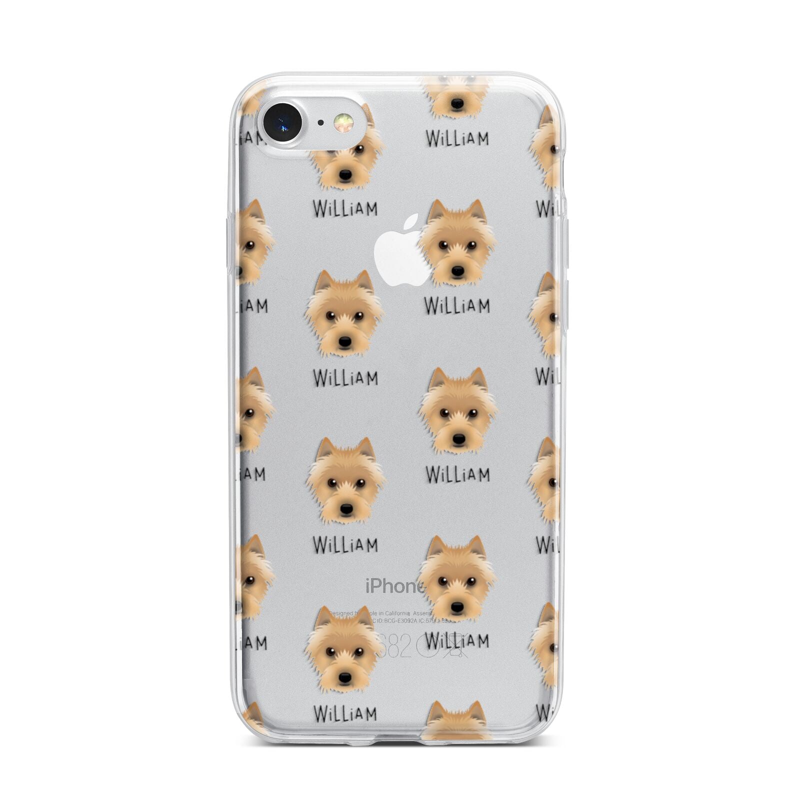 Australian Terrier Icon with Name iPhone 7 Bumper Case on Silver iPhone
