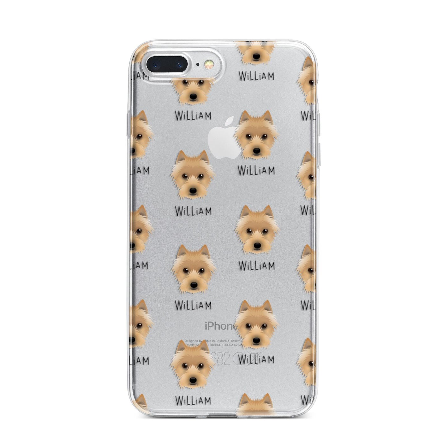 Australian Terrier Icon with Name iPhone 7 Plus Bumper Case on Silver iPhone