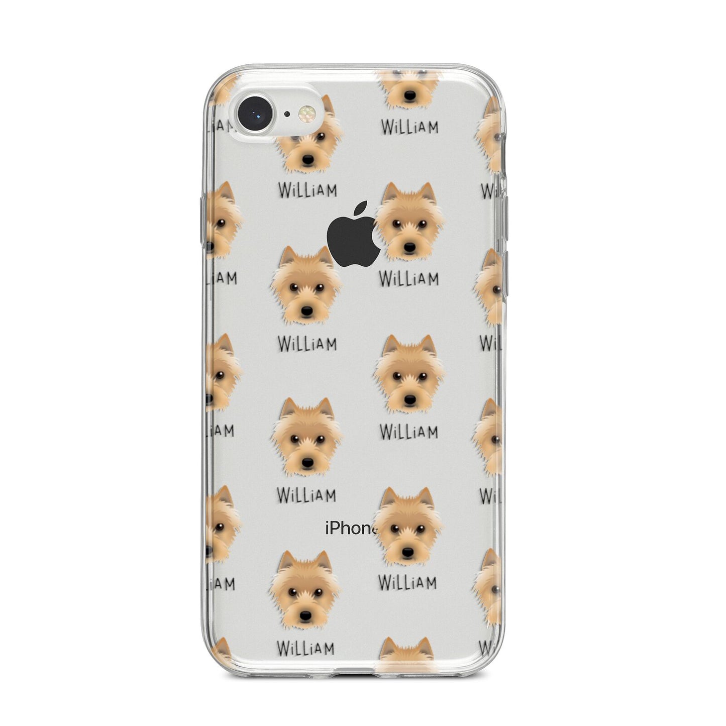 Australian Terrier Icon with Name iPhone 8 Bumper Case on Silver iPhone