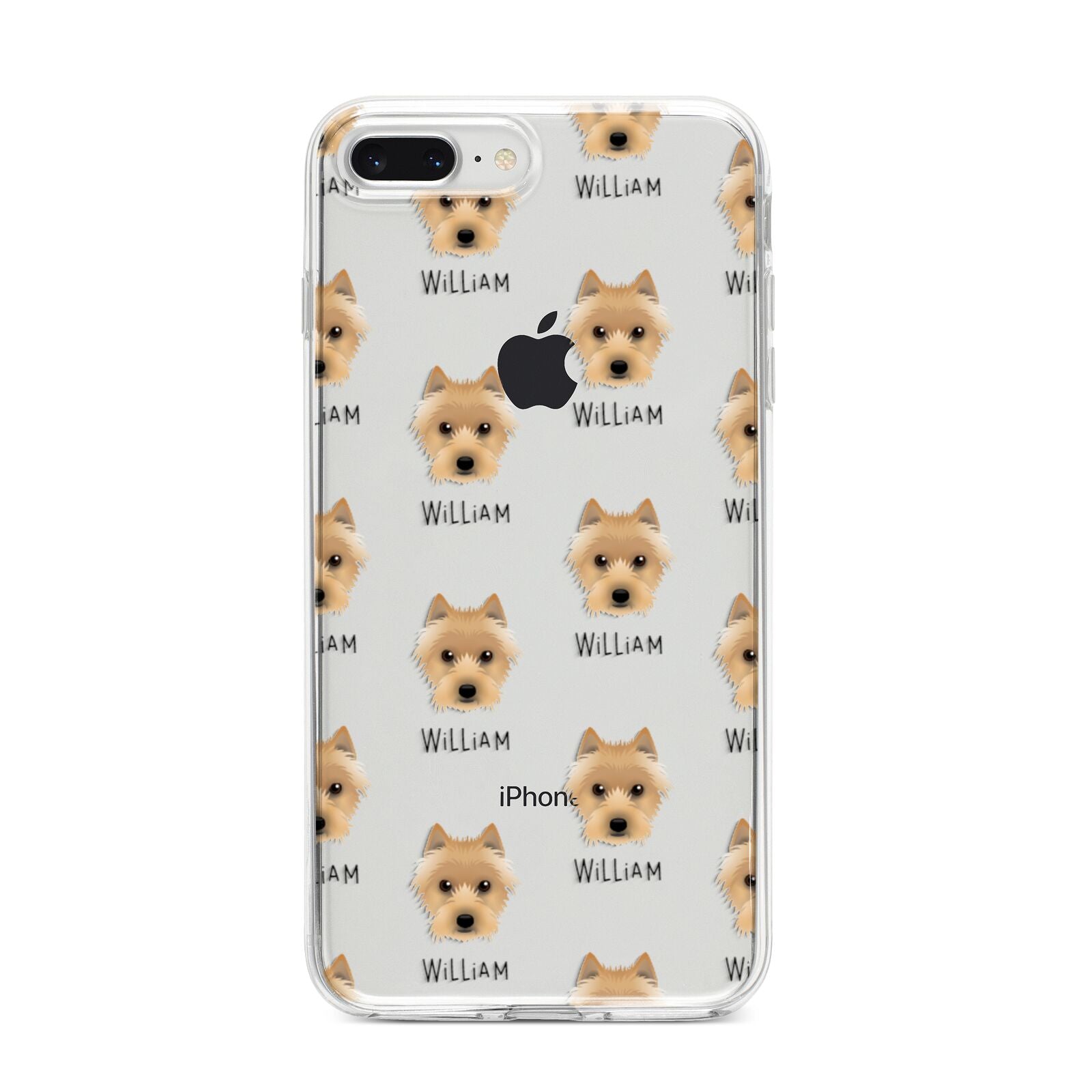 Australian Terrier Icon with Name iPhone 8 Plus Bumper Case on Silver iPhone