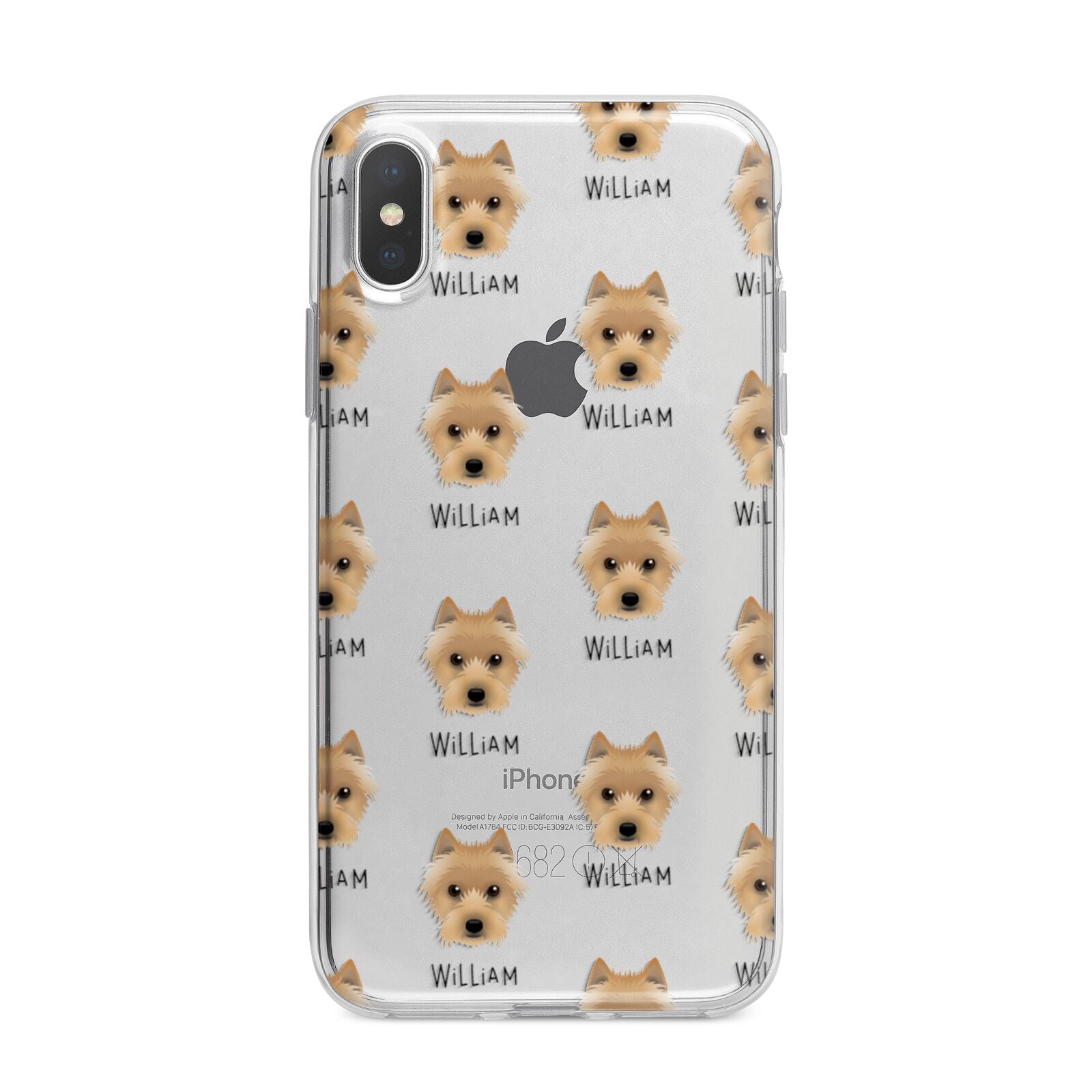 Australian Terrier Icon with Name iPhone X Bumper Case on Silver iPhone Alternative Image 1