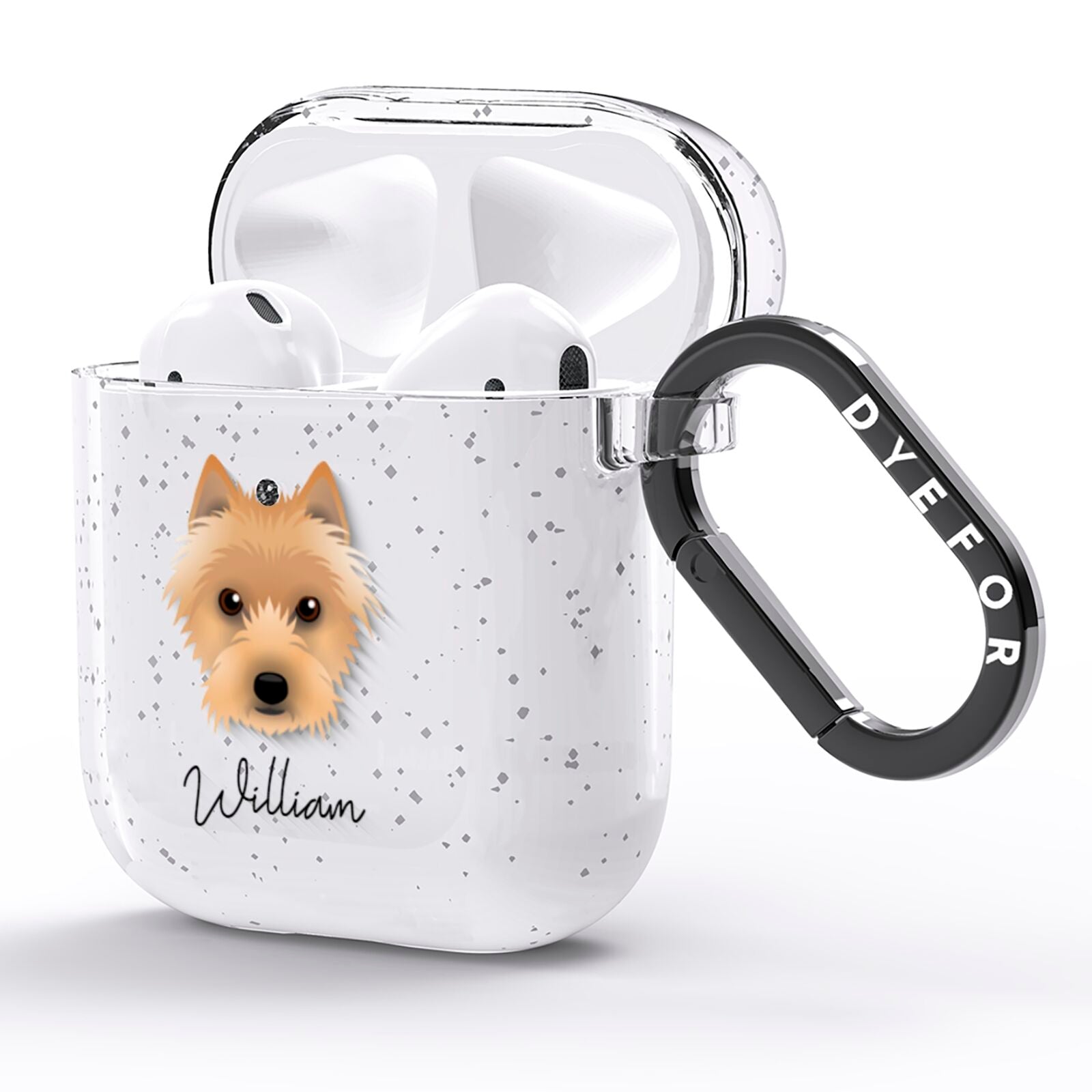 Australian Terrier Personalised AirPods Glitter Case Side Image