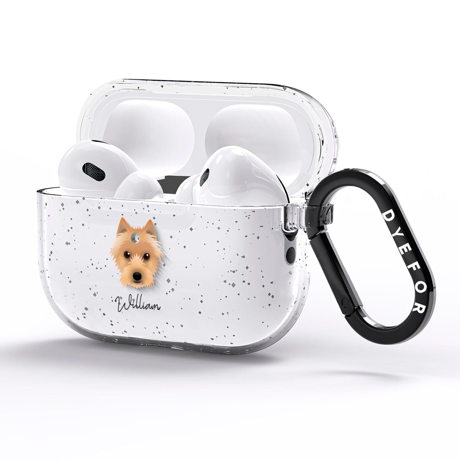 Australian Terrier Personalised AirPods Pro Glitter Case Side Image