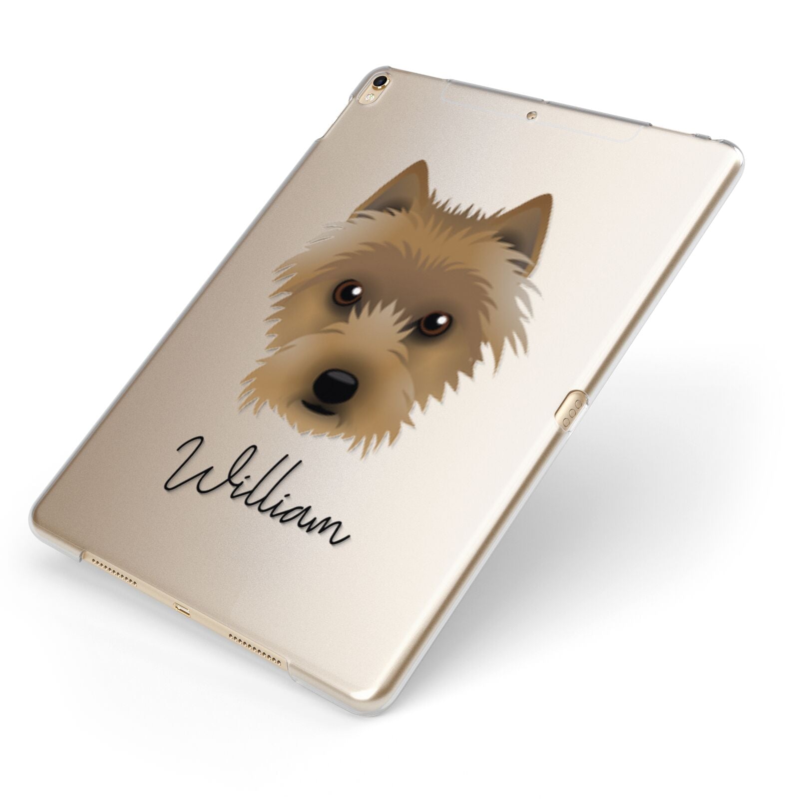 Australian Terrier Personalised Apple iPad Case on Gold iPad Side View