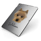 Australian Terrier Personalised Apple iPad Case on Grey iPad Side View