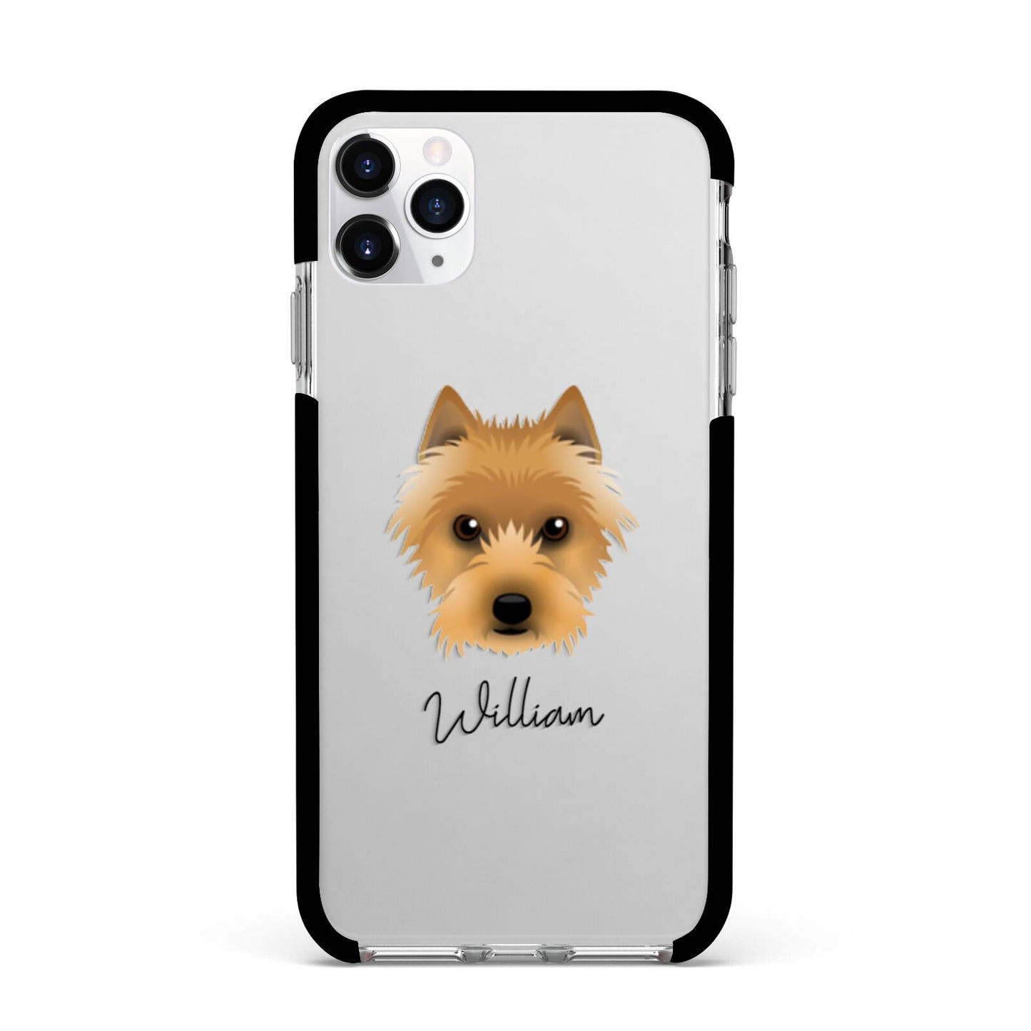 Australian Terrier Personalised Apple iPhone 11 Pro Max in Silver with Black Impact Case