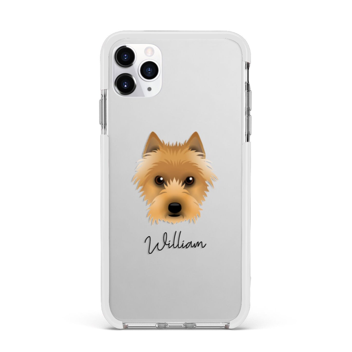 Australian Terrier Personalised Apple iPhone 11 Pro Max in Silver with White Impact Case
