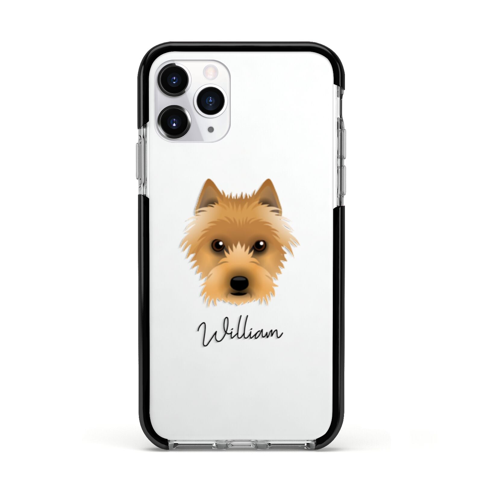 Australian Terrier Personalised Apple iPhone 11 Pro in Silver with Black Impact Case