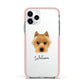 Australian Terrier Personalised Apple iPhone 11 Pro in Silver with Pink Impact Case