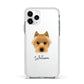 Australian Terrier Personalised Apple iPhone 11 Pro in Silver with White Impact Case