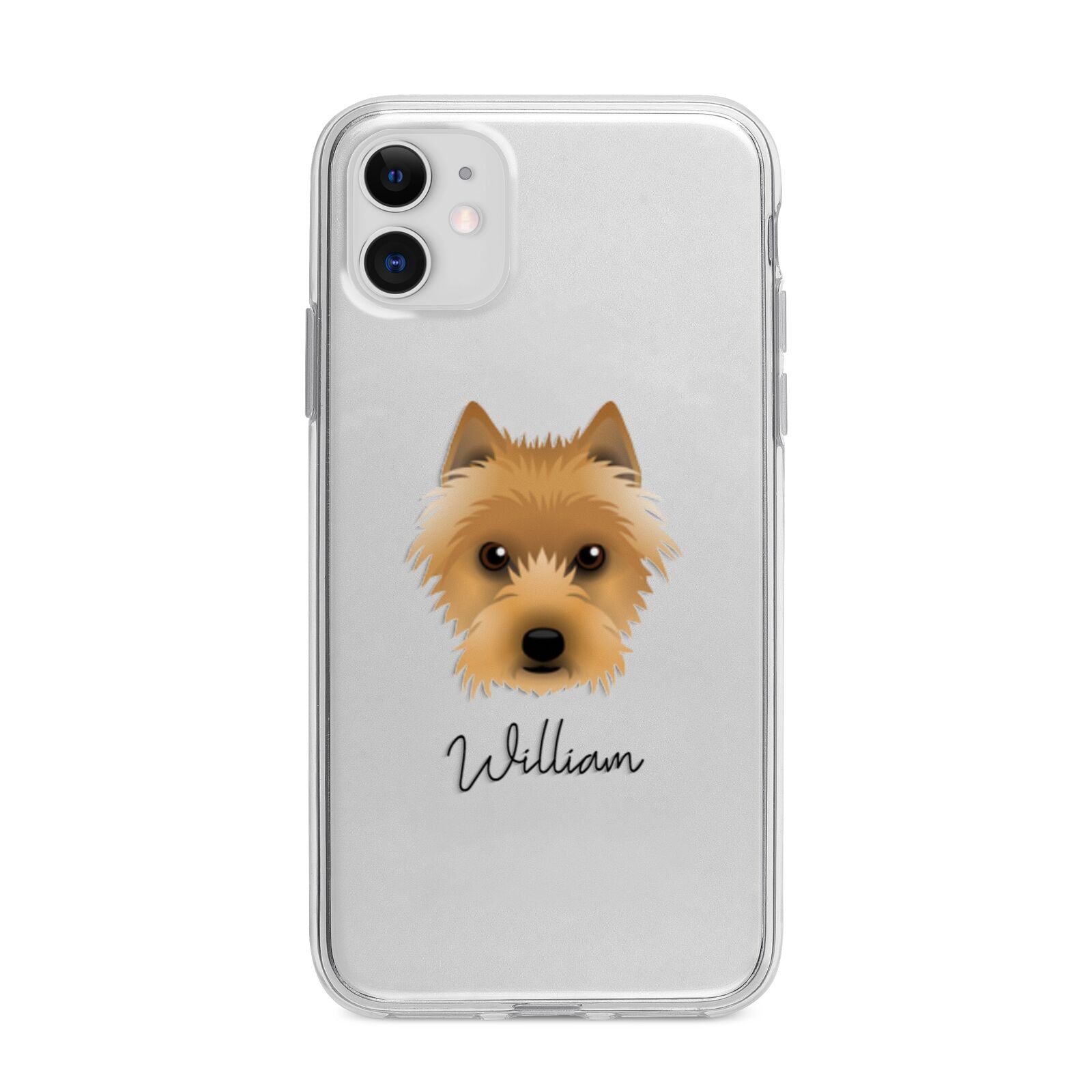 Australian Terrier Personalised Apple iPhone 11 in White with Bumper Case