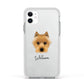Australian Terrier Personalised Apple iPhone 11 in White with White Impact Case