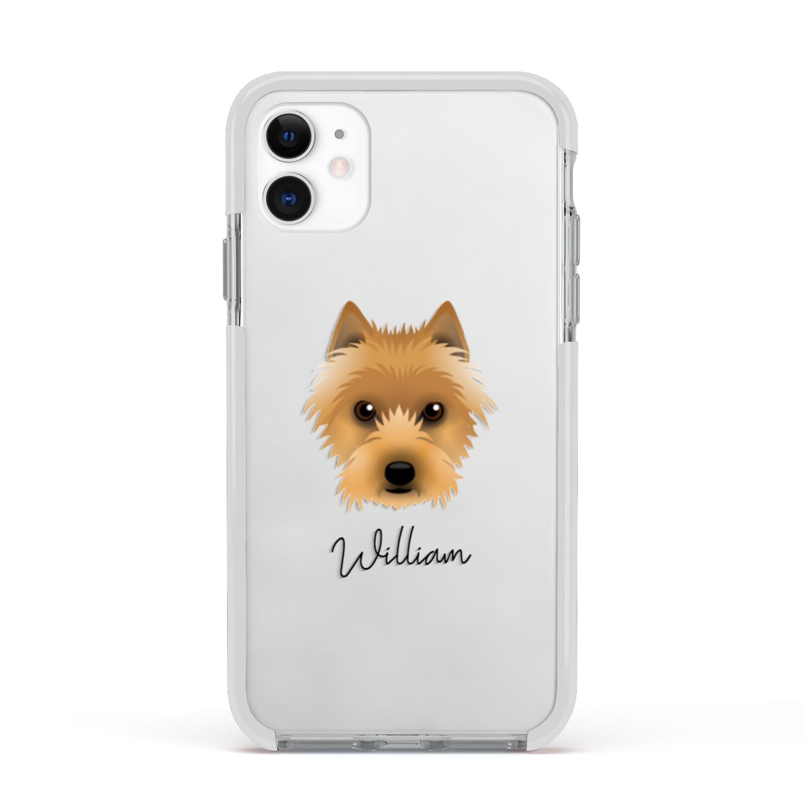Australian Terrier Personalised Apple iPhone 11 in White with White Impact Case