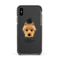 Australian Terrier Personalised Apple iPhone Xs Impact Case Black Edge on Black Phone