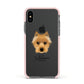 Australian Terrier Personalised Apple iPhone Xs Impact Case Pink Edge on Black Phone