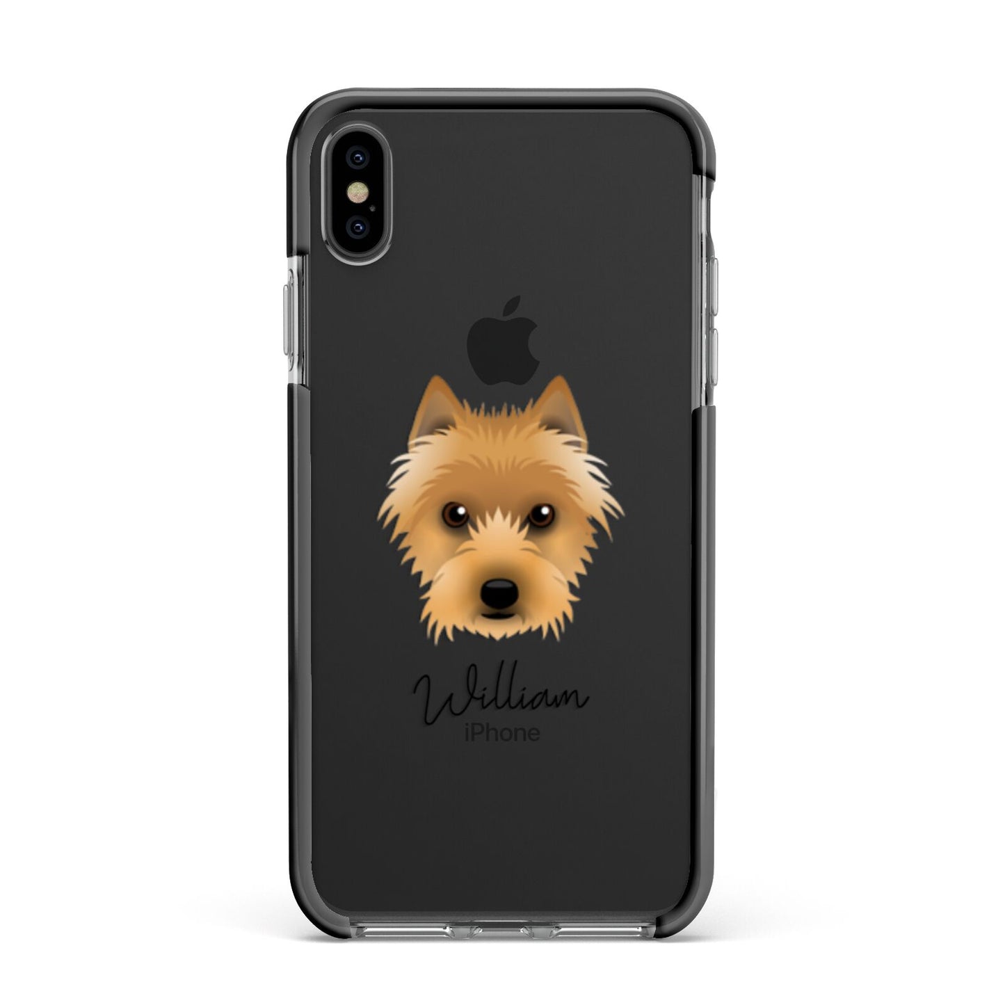 Australian Terrier Personalised Apple iPhone Xs Max Impact Case Black Edge on Black Phone