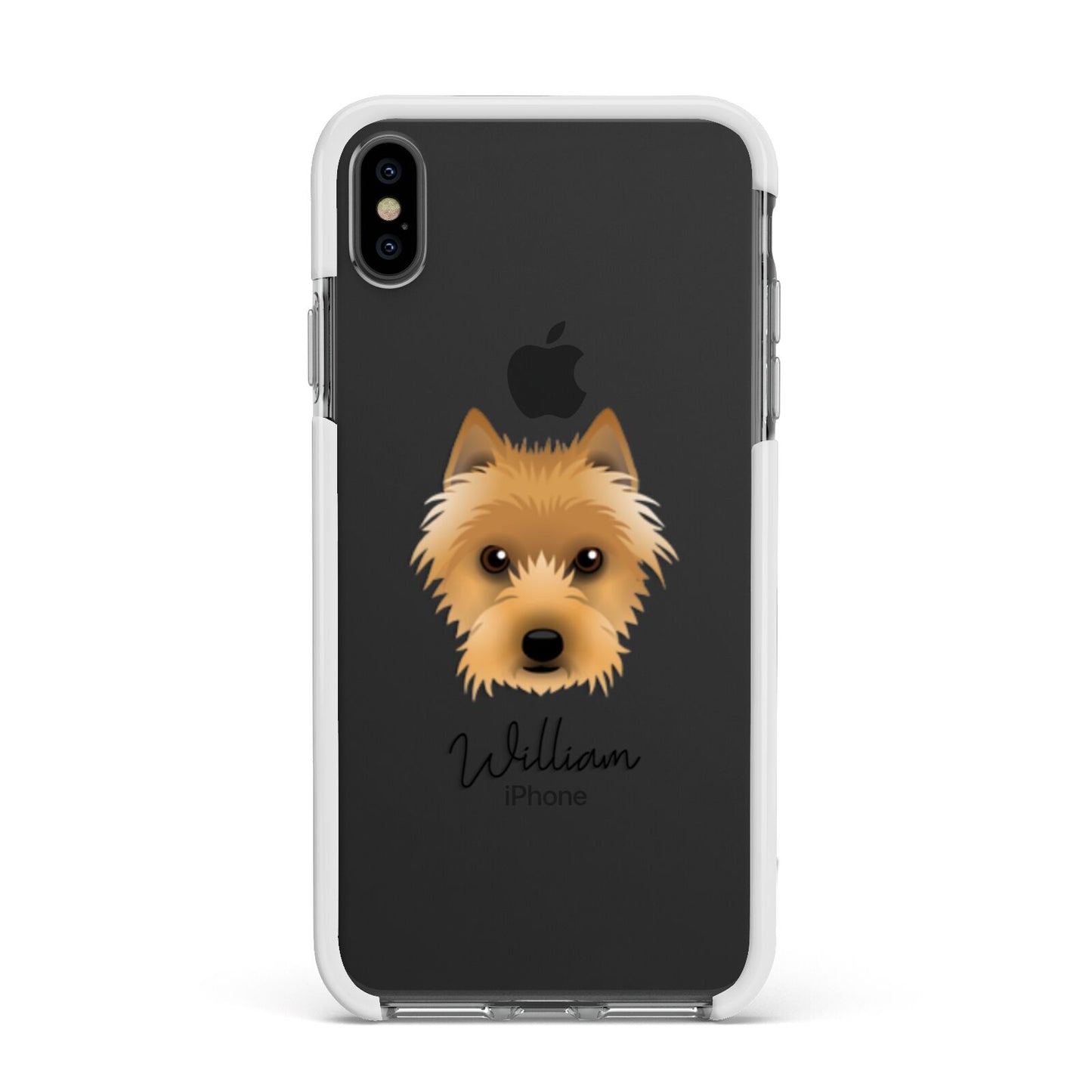 Australian Terrier Personalised Apple iPhone Xs Max Impact Case White Edge on Black Phone