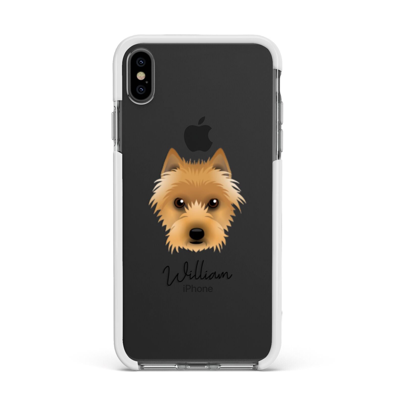 Australian Terrier Personalised Apple iPhone Xs Max Impact Case White Edge on Black Phone